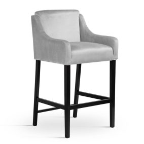   MILO M Kárpitozott Bárszék Szürke Bársony Wenge Lábakkal 60cm