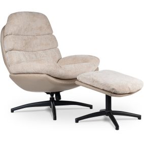 Mira Bukla Forgószék Lábtartóval - Bézs/fekete