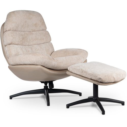 Mira Bukla Forgószék Lábtartóval - Bézs/fekete