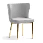   Modena Kárpitozott Szék Szürke Bársony Fekete-Arany Lábakkal
