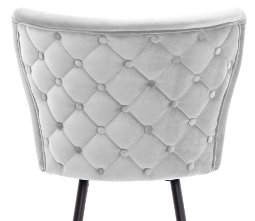 MODENA Luxus Bárszék Kárpitozott Szürke Bársony Arany Lábakkal 70cm