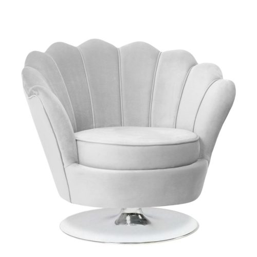 Kagyló Forgó Fotel Szürke Bársony