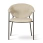   NOTI Modern Kárpitozott Szék Bézs Karfával Fekete Lábakkal