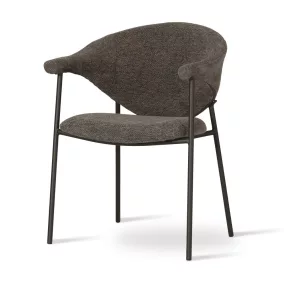   NOTI Modern Kárpitozott Szék Sötétszürke Szövettel Fekete Lábakkal