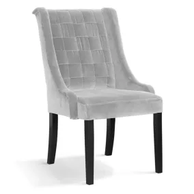 Prince Kárpitozott Szék Bársony Szürke Steppelt