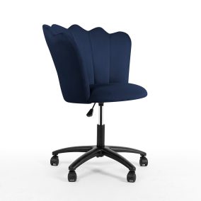   Princessa Kagylós Forgószék Kárpitozott Tengerészkék Fekete Vázzal