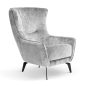 Romero Luxus Fotel Szürke Bársony Fém Lábakkal