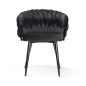 ROSA Elegáns Kárpitozott Fotel Fekete Bársony Steppelt