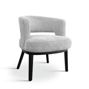 Rotterdam Kényelmes Fotel Szürke Szövet Fekete Lábakkal