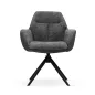 SALINE Forgó Kárpitozott Szék Szürke Fekete Lábbal