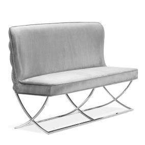 Scarlet Luxus Kárpitozott Pad Arany Fémlábakkal