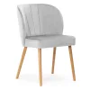 Shelly Plus Kagyló Kárpitozott Szék Szürke Bársony Arany Lábakkal