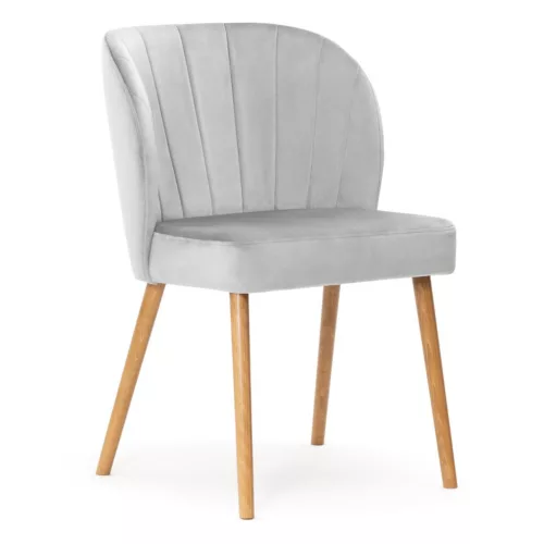 Shelly Plus Kagyló Kárpitozott Szék Szürke Bársony Arany Lábakkal