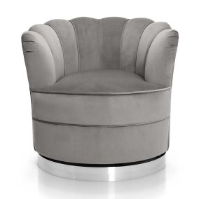 SISI Forgó Fotel Bársony Szürke Ezüst Alappal