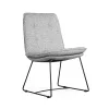 SOFI Kárpitozott Szék Szürke Szövettel Fekete Fém Lábakkal