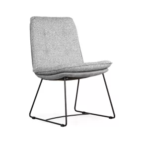   SOFI Kárpitozott Szék Szürke Szövettel Fekete Fém Lábakkal