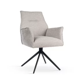 SOPHIA Forgó Fotel Bézs PU Fekete Lábbal