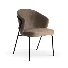 Tommy Kárpitozott Szék Bársony Bézs Arany Lábakkal