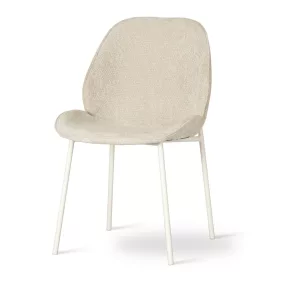 TREND Kárpitozott Szék Bézs Szövet Fehér Lábakkal