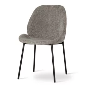 TREND Kárpitozott Szék Szürke Szövet Fekete Lábakkal