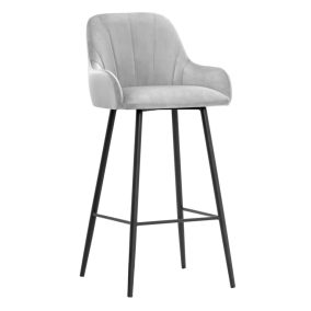 Tulip L Forgó Bárszék Kárpitozott Szürke Bársony 70cm