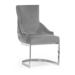 Tuluza Luxus Bársony Fotel Arany Lábakkal Szürke