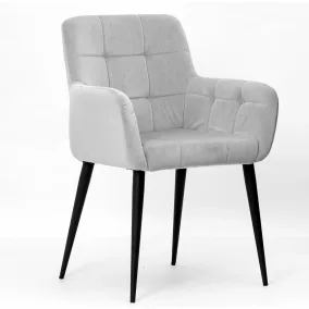 Venus Kárpitozott Szék Világosszürke Fekete Lábakkal