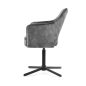 XENIA Forgó Fotel Szürke Bársony Fekete Lábbal