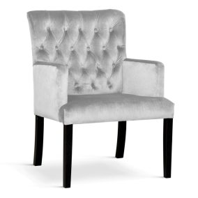 ZARA Chesterfield Bársony Fotel Wenge Lábakkal