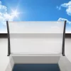 Moxu 150x90 cm-es áttetsző polikarbonát előtető fekete fali tartókkal bejárati ajtó fölé