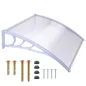 Moxu 150x90 cm-es áttetsző polikarbonát előtető elegáns fehér fali tartóelemekkel