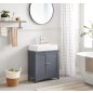   VASAGLE Mosdó Alatti Szekrény Szürke MDF Fürdőszobai Tárolószekrény