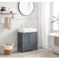   VASAGLE Mosdó Alatti Szekrény Szürke MDF Fürdőszobai Tárolószekrény