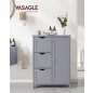   VASAGLE Fürdőszobai Tárolószekrény Galambszürke MDF 3 Fiókos