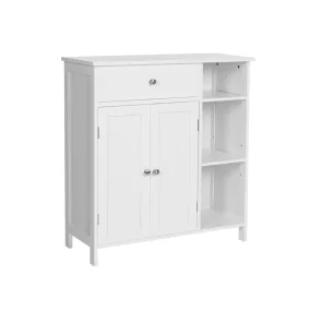   VASAGLE Nordic Fürdőszobai Tárolószekrény Matt Fehér MDF Állószekrény