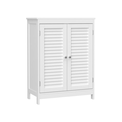 VASAGLE Skandináv Stílusú Fehér Fürdőszobai Tárolószekrény Állítható Polcokkal