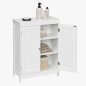   VASAGLE Skandináv Stílusú Fehér Fürdőszobai Tárolószekrény Állítható Polcokkal