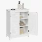   VASAGLE Skandináv Stílusú Fehér Fürdőszobai Tárolószekrény Állítható Polcokkal