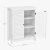 VASAGLE Skandináv Stílusú Fehér Fürdőszobai Tárolószekrény Állítható Polcokkal