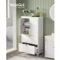   VASAGLE fürdőszobai álló tároló szekrény 2 fiókkal és 2 ajtóval fehér