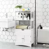 VASAGLE Többfunkciós Magas Szekrény Fiókkal és Polcokkal Fehér