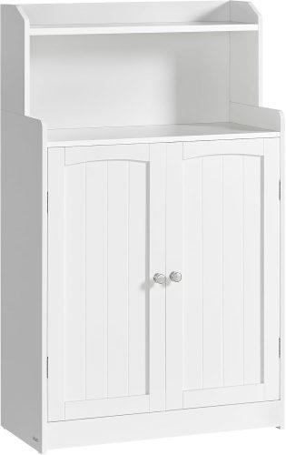 VASAGLE Fürdőszobai Szekrény Állítható Polcokkal Felhőfehér