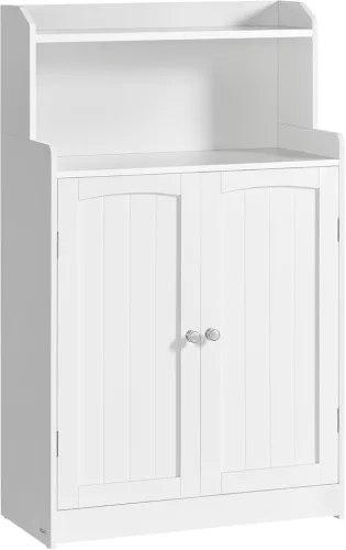 VASAGLE Fürdőszobai Szekrény Állítható Polcokkal Felhőfehér