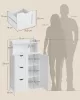 VASAGLE fürdőszobai szekrény beépített töltőállomással fiókokkal és állítható polcokkal 30 x 60 x 100 cm felhőfehér