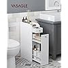 VASAGLE Slim Fürdőszobai Tárolószekrény Fehér MDF Kihúzható Fiókokkal