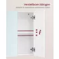   VASAGLE BBK032W01 fürdőszobai tükrös szekrény 3 ajtóval fehér 90 x 60 x 15 cm