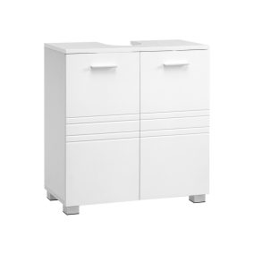   VASAGLE Modern Mosdó Alatti Szekrény Fehér Fürdőszobai Tárolószekrény