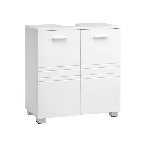VASAGLE Modern Mosdó Alatti Szekrény Fehér Fürdőszobai Tárolószekrény