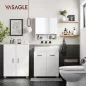 VASAGLE Modern Fürdőszobai Szekrény Dupla Ajtóval Fehér