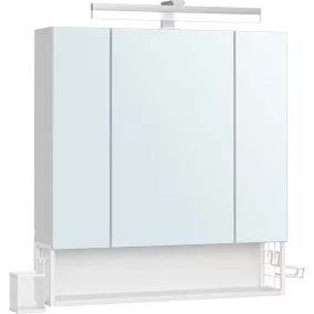   VASAGLE BBK126W01 Tükrös Fürdőszobai Fali Szekrény LED Világítással Felhőfehér